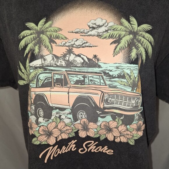 Obsessive Love Womens Graphic Baby Tee Cropped Vintage Fade Wash North Shore 70s - Picture 2 of 6